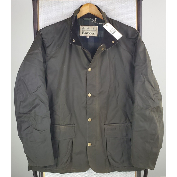 NWT $430 BARBOUR Size 2XL Mens Oban Waxed Cotton Field Jacket Oilskin Green XXL